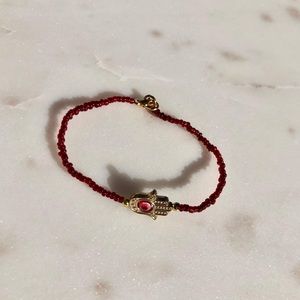 Red Hamsa Hand and Evil Eye bracelet